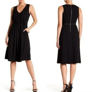 NWT Grey Jason Wu Black Chiffon Sleeveless Midi Dress 0